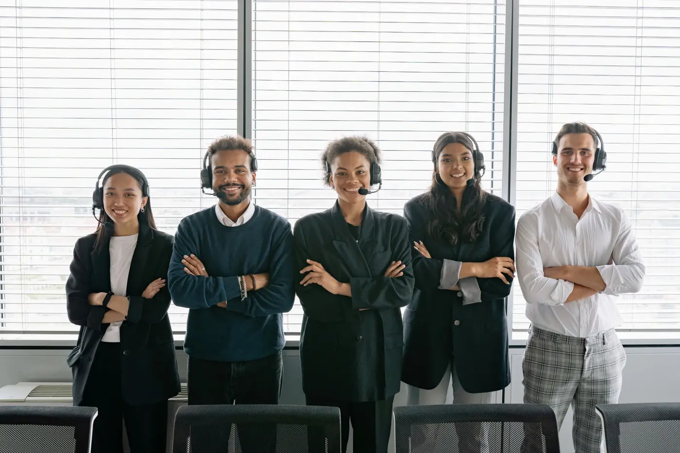 Team members talking around a meeting table