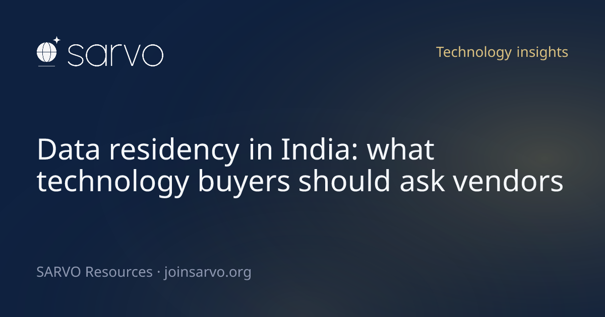 Data residency questions for vendors