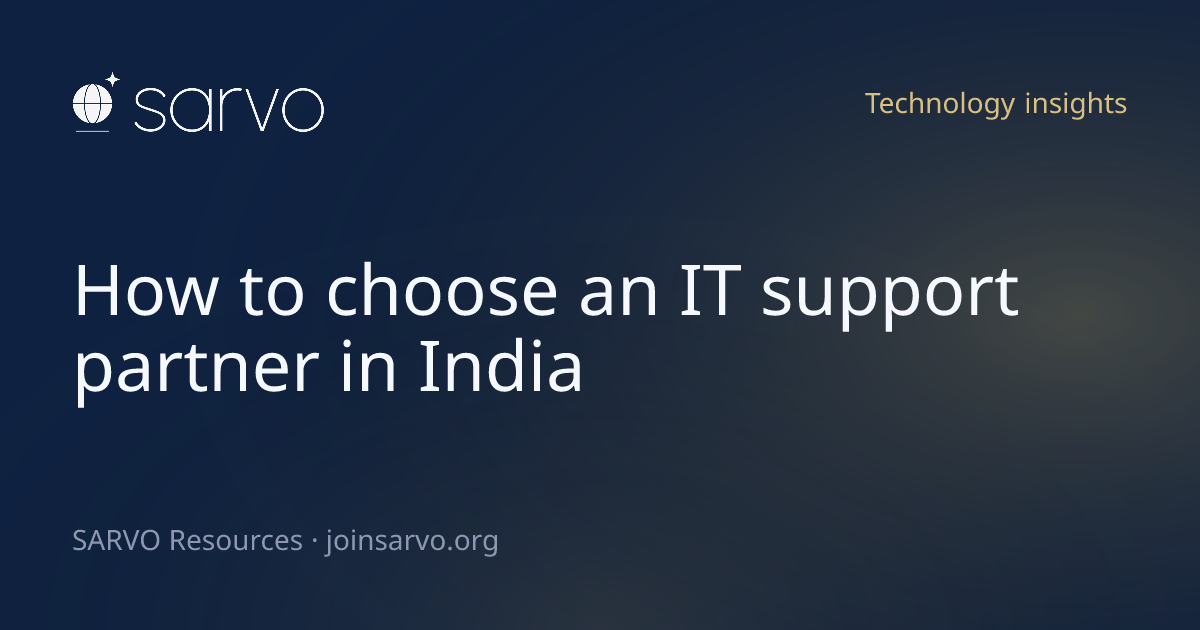 Choosing an IT support partner