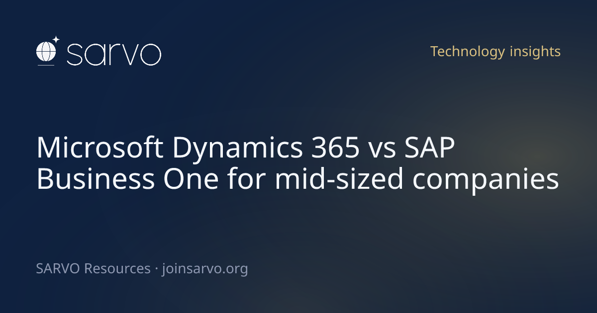 Dynamics 365 and SAP Business One compared