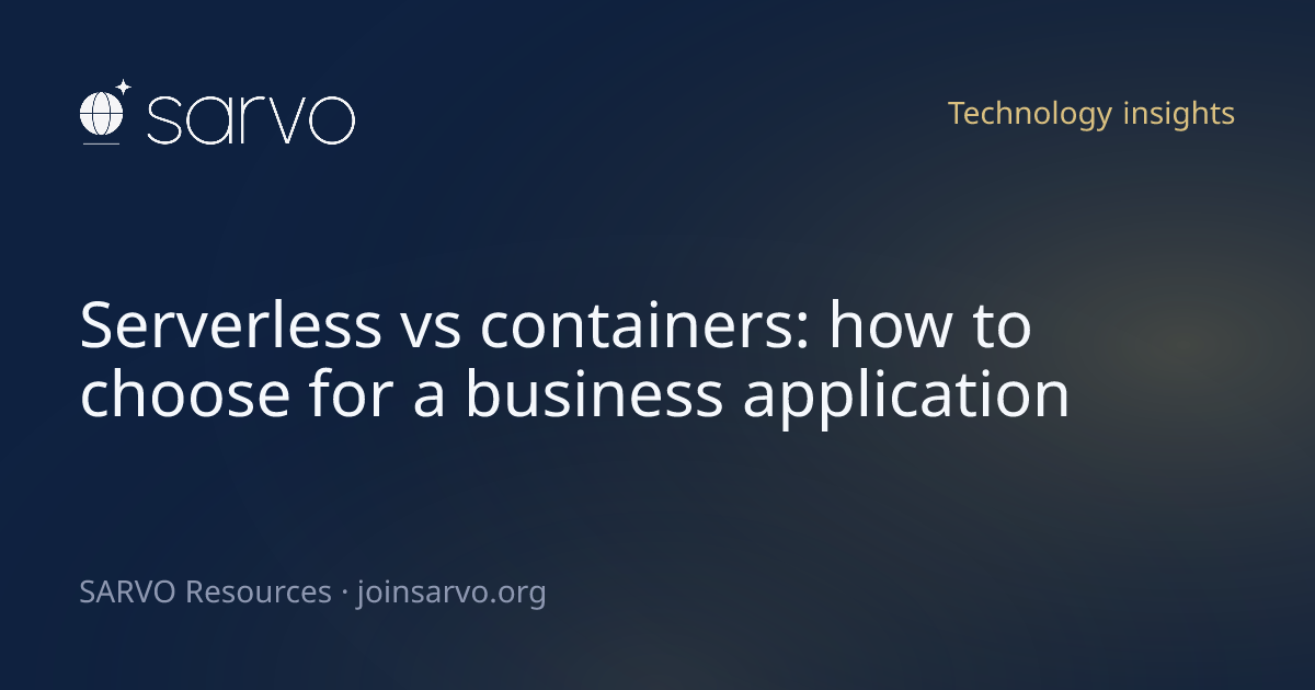 Serverless and containers compared